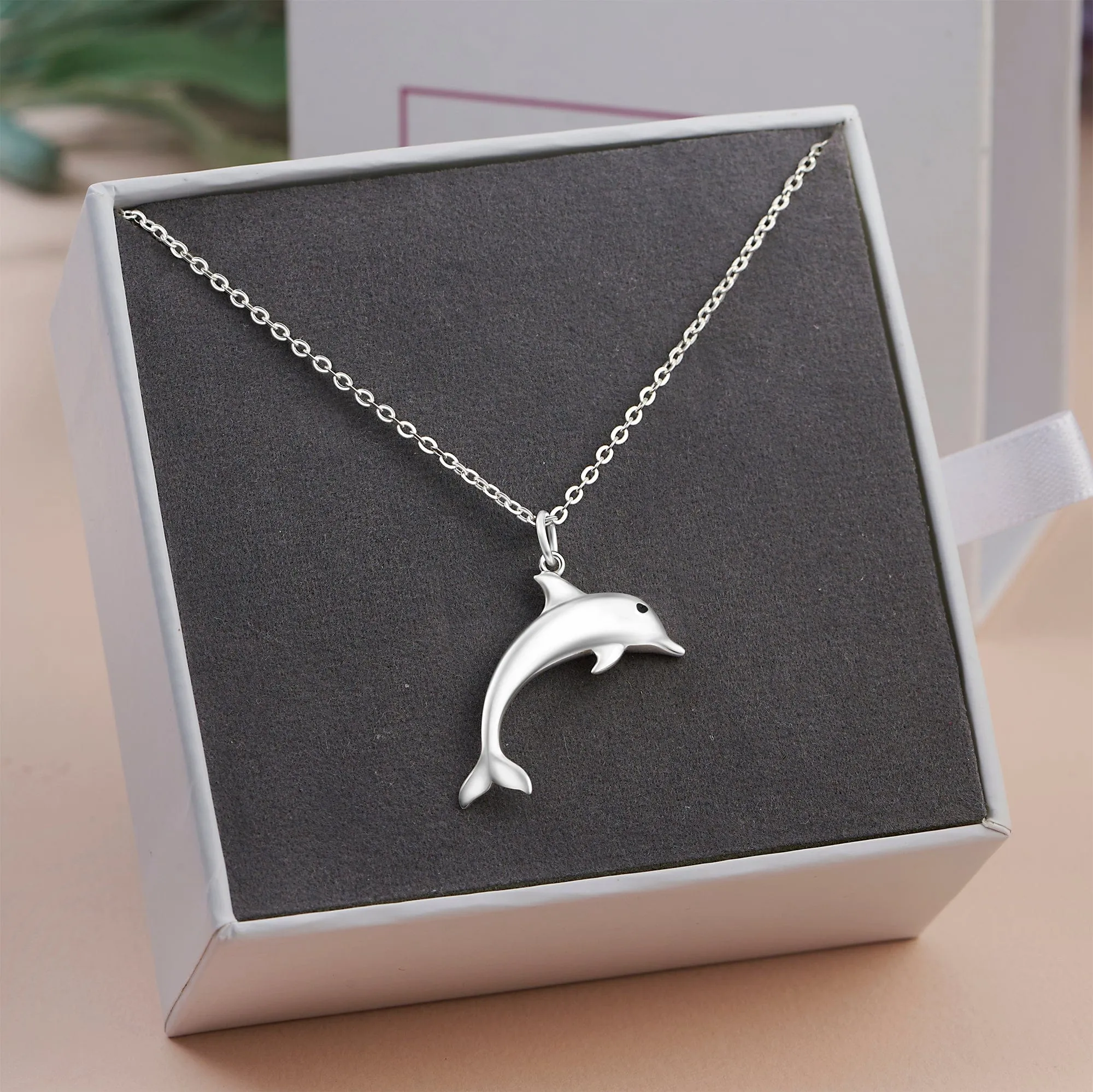 Sterling Silver Dolphin Necklace Charm