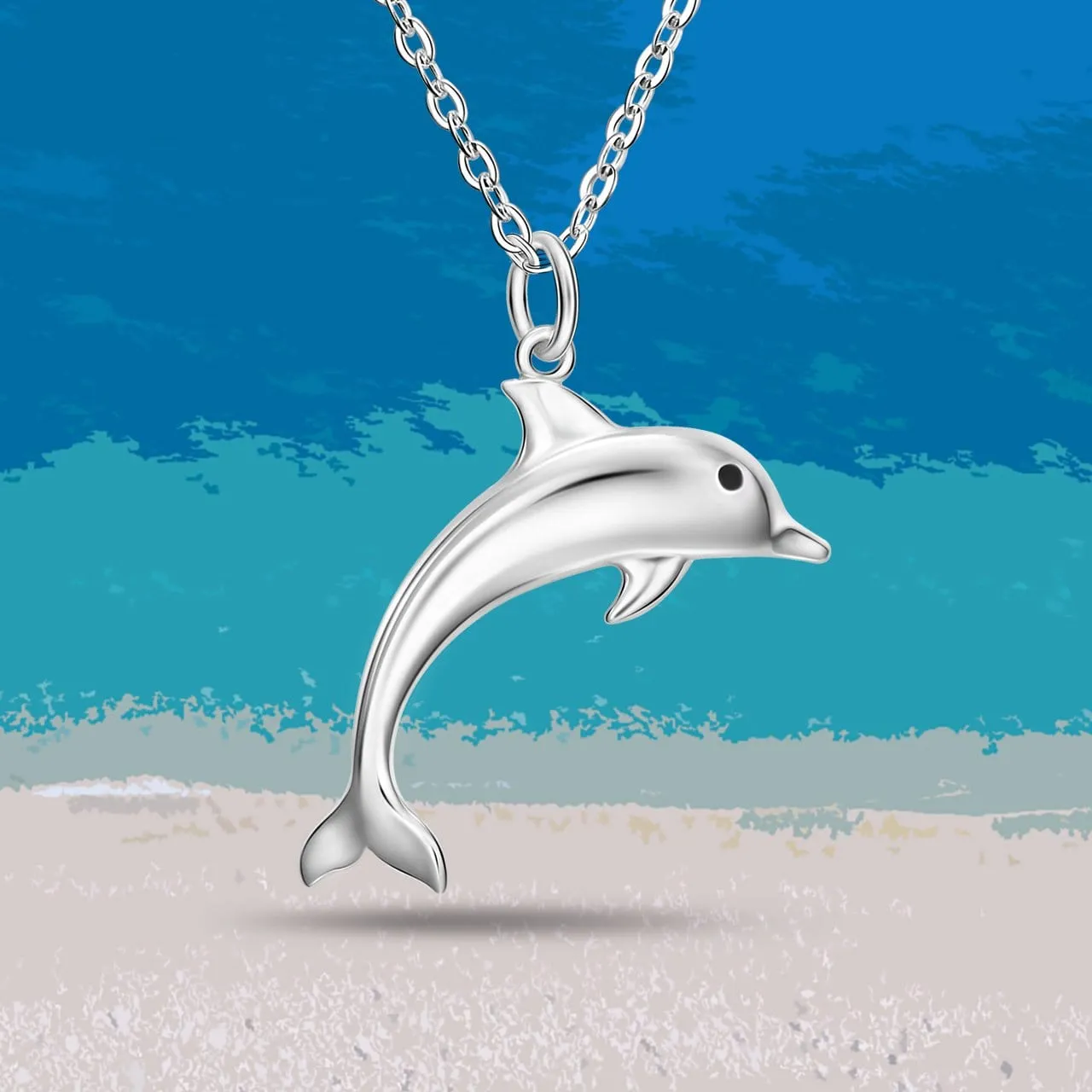 Sterling Silver Dolphin Necklace Charm