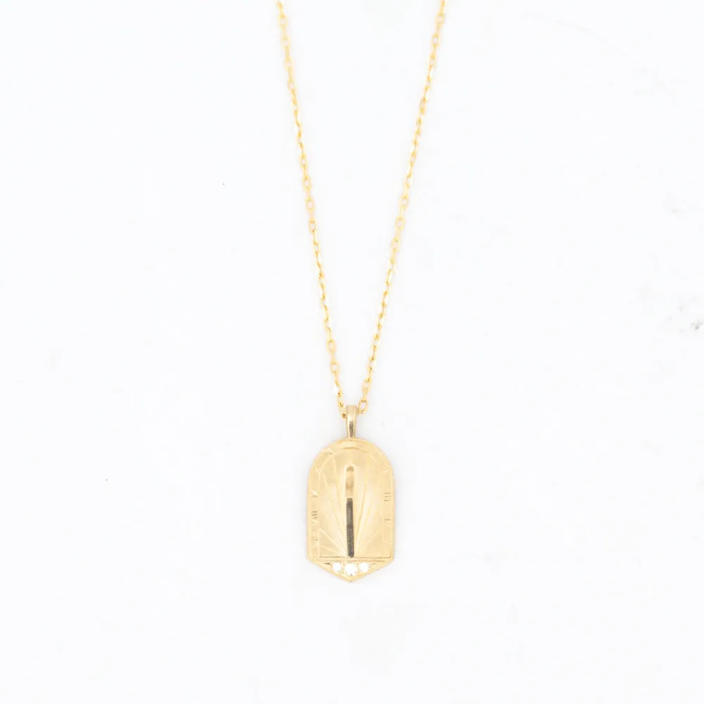 Sundial Medallion Pendant Necklace