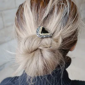 Swarovski Black Onyx Triangle- Hair Tie