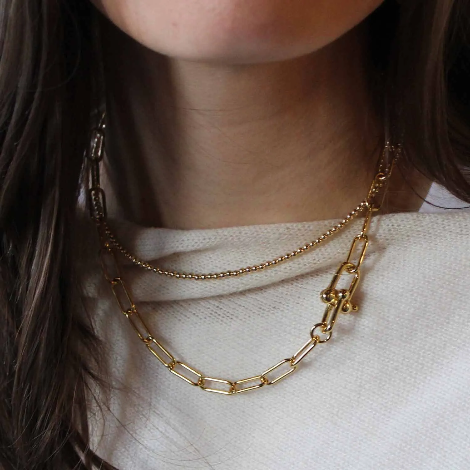 The Meika Paperclip Clasp Necklaces