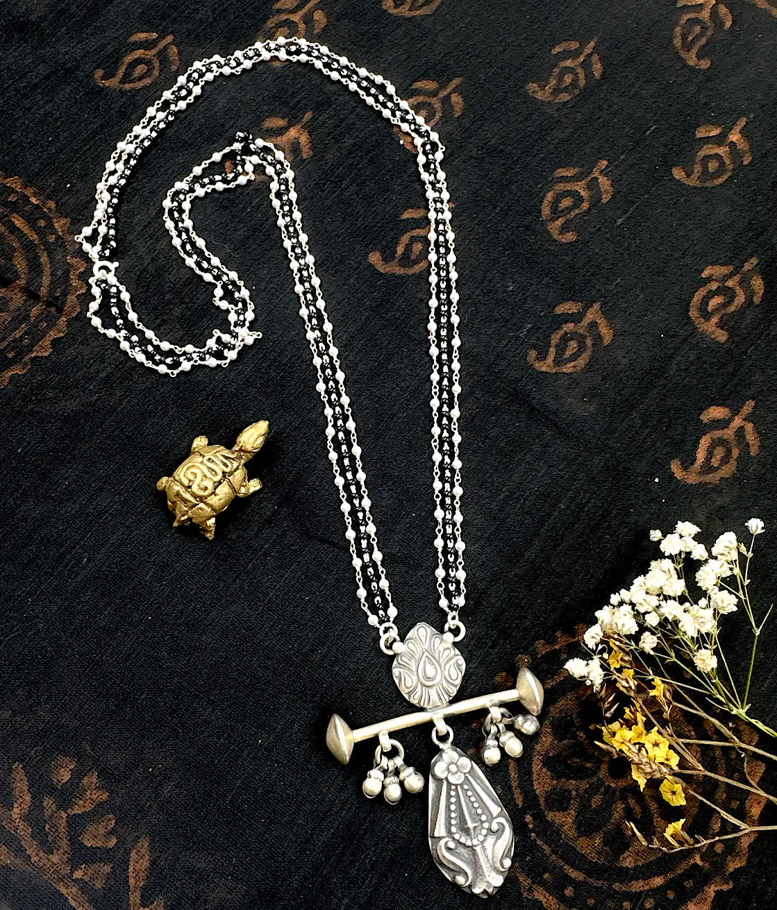 The Silver Beads Necklace/ Mangalsutra