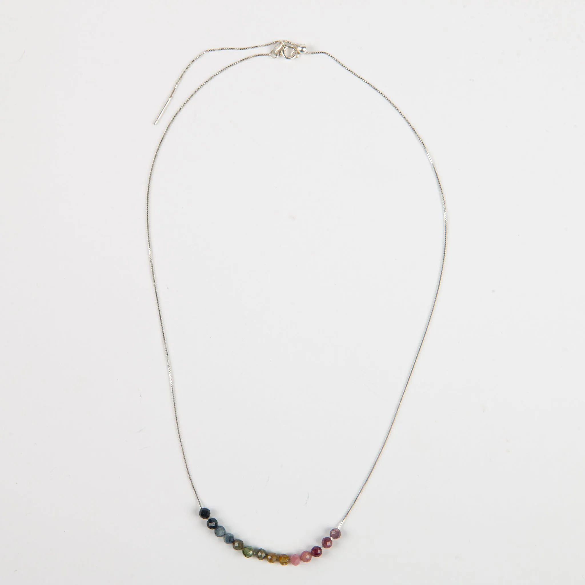 Tourmaline Adjustable Slide Chain Gemstone Necklace