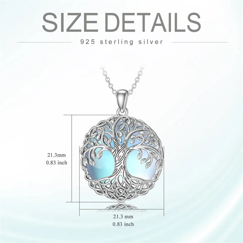 Tree of Life Necklace Sterling Silver  Necklace Spiritual Protection Jewelry Gifts for Women Men Mother