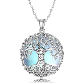 Tree of Life Necklace Sterling Silver  Necklace Spiritual Protection Jewelry Gifts for Women Men Mother