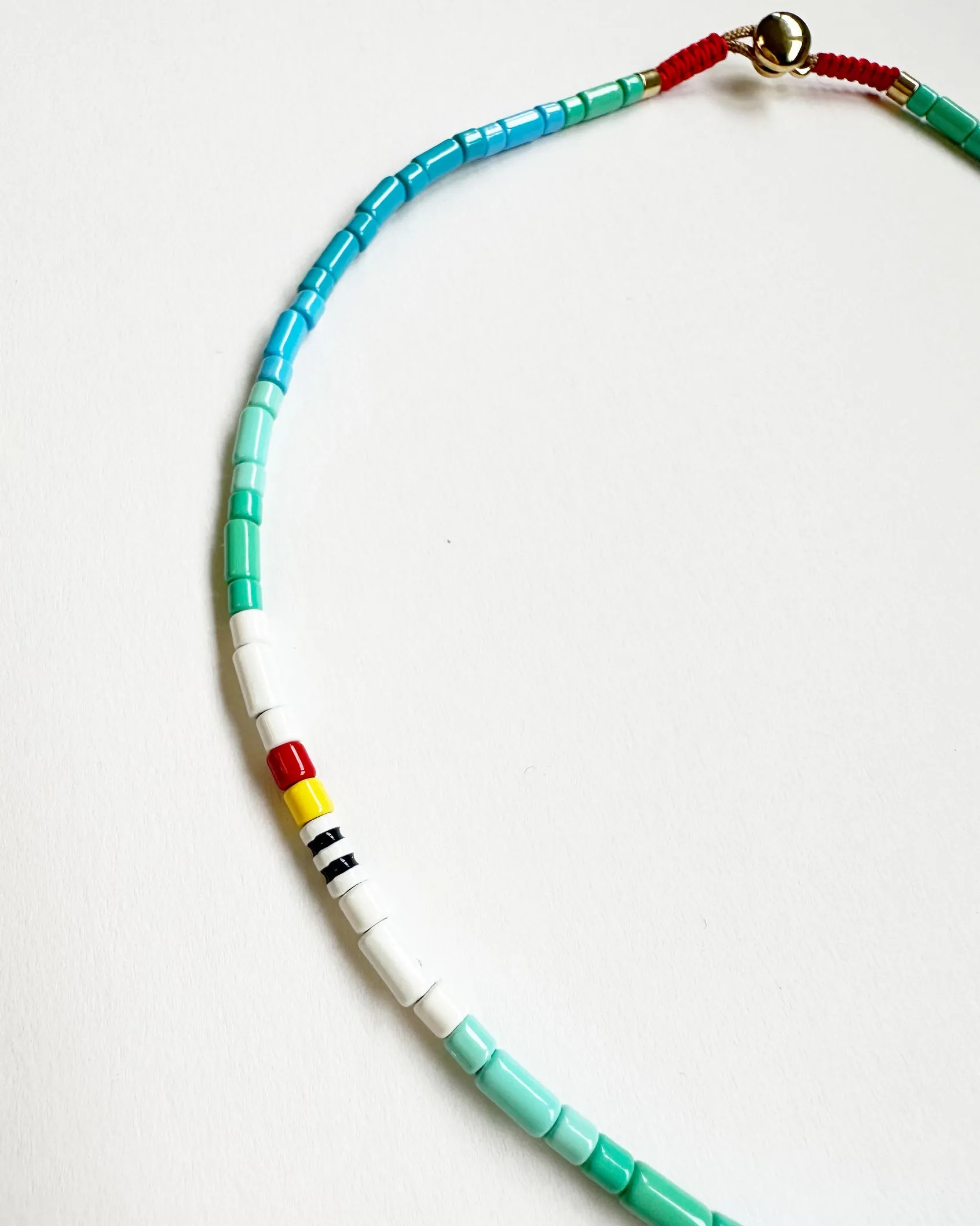 Turquoise & Rainbow beaded necklace