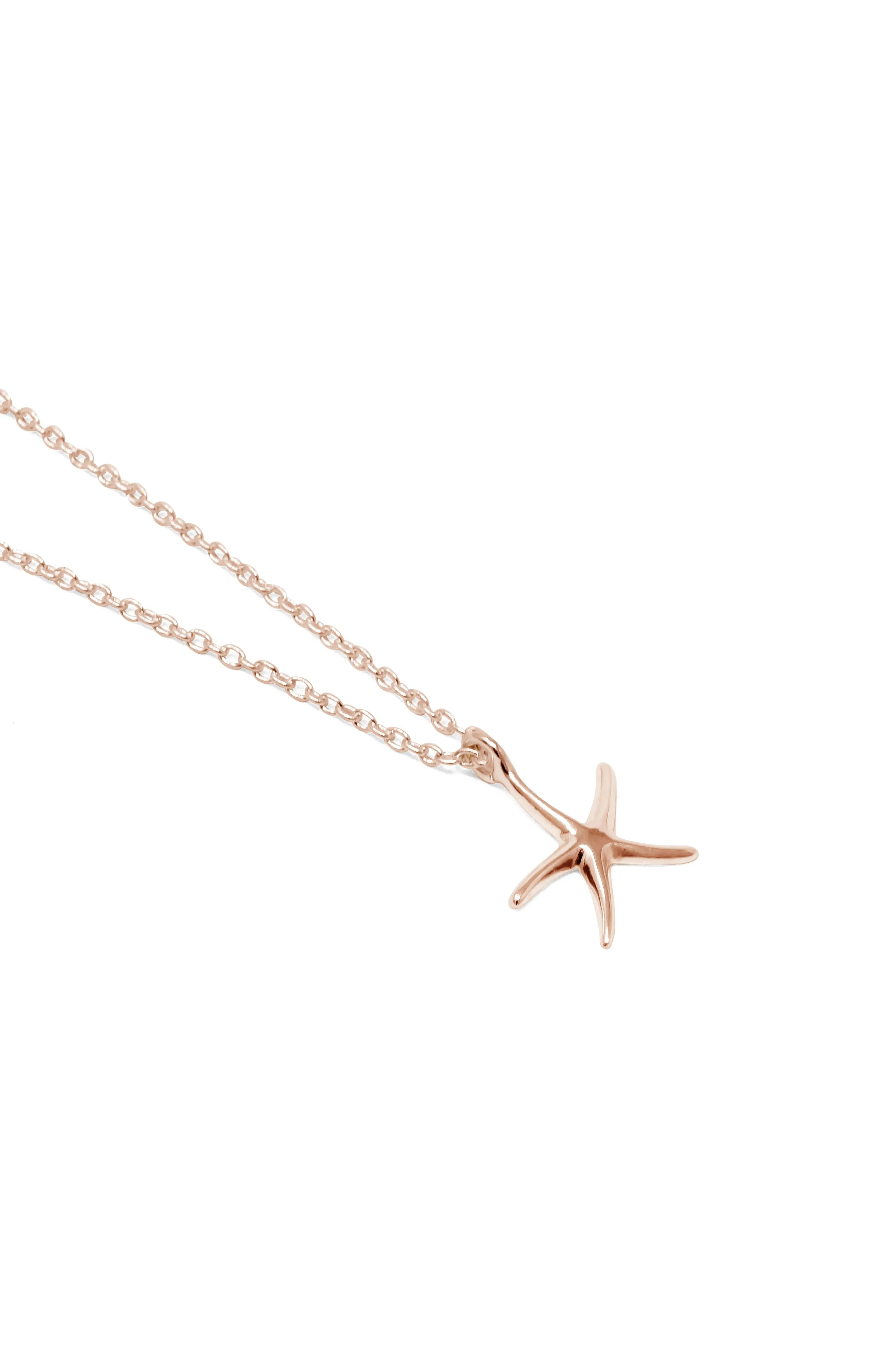 Underwater Star Fish Sterling Silver Pendant Necklace