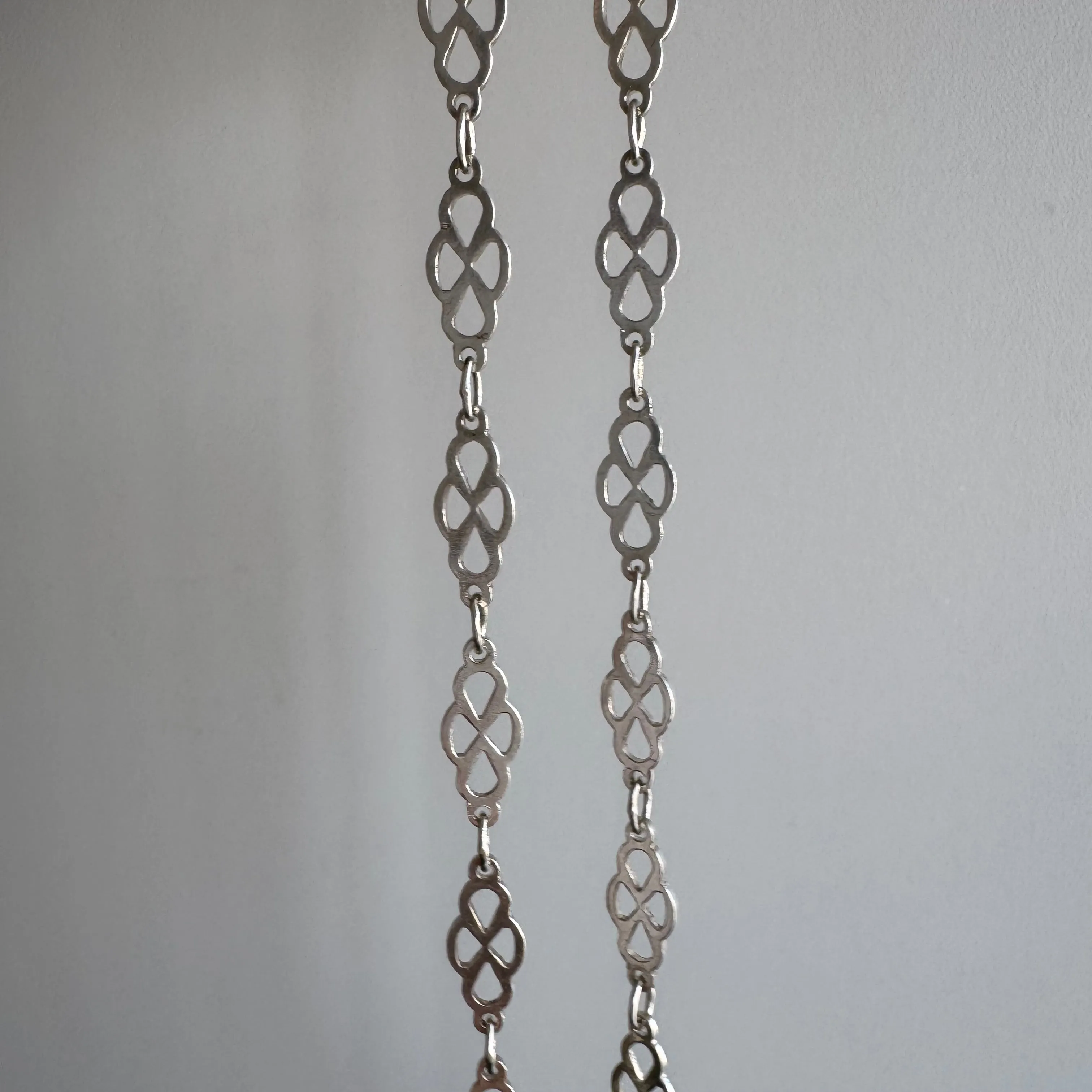 Sterling Silver Fancy Link Chain - Vintage Daisy Chain Style, 18 Inches, 7g