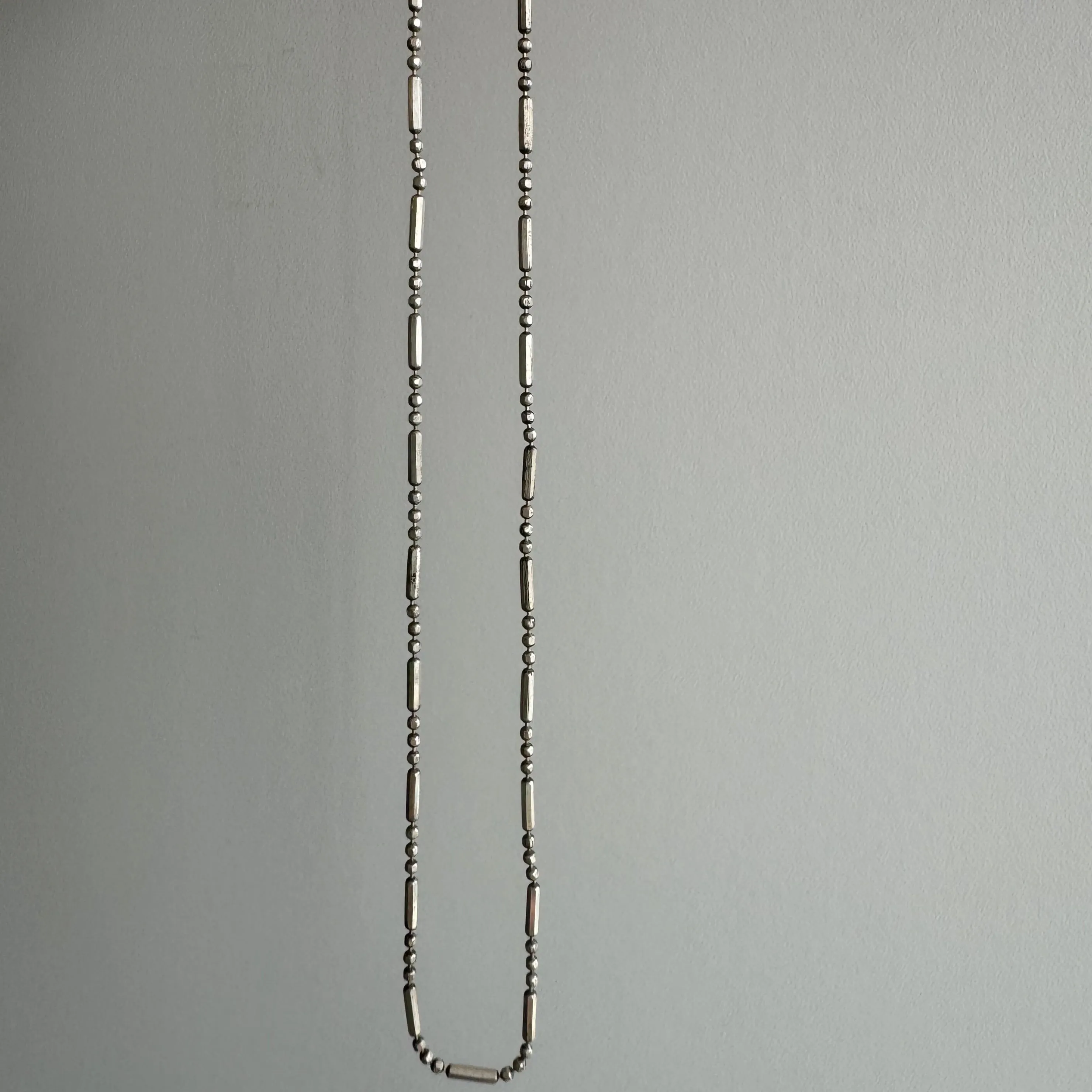 V I N T A G E // diamond cut long and short ball chain / sterling silver ball bead chain / 18