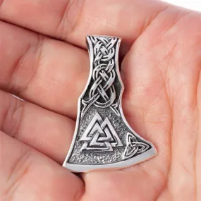 Valknut Axe Pendant - Sterling Silver