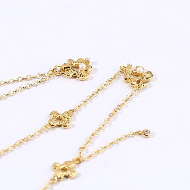 Vintage Daisy Flower Necklace Bracelet Earrings Gold Vermeil (Purchase Individually)