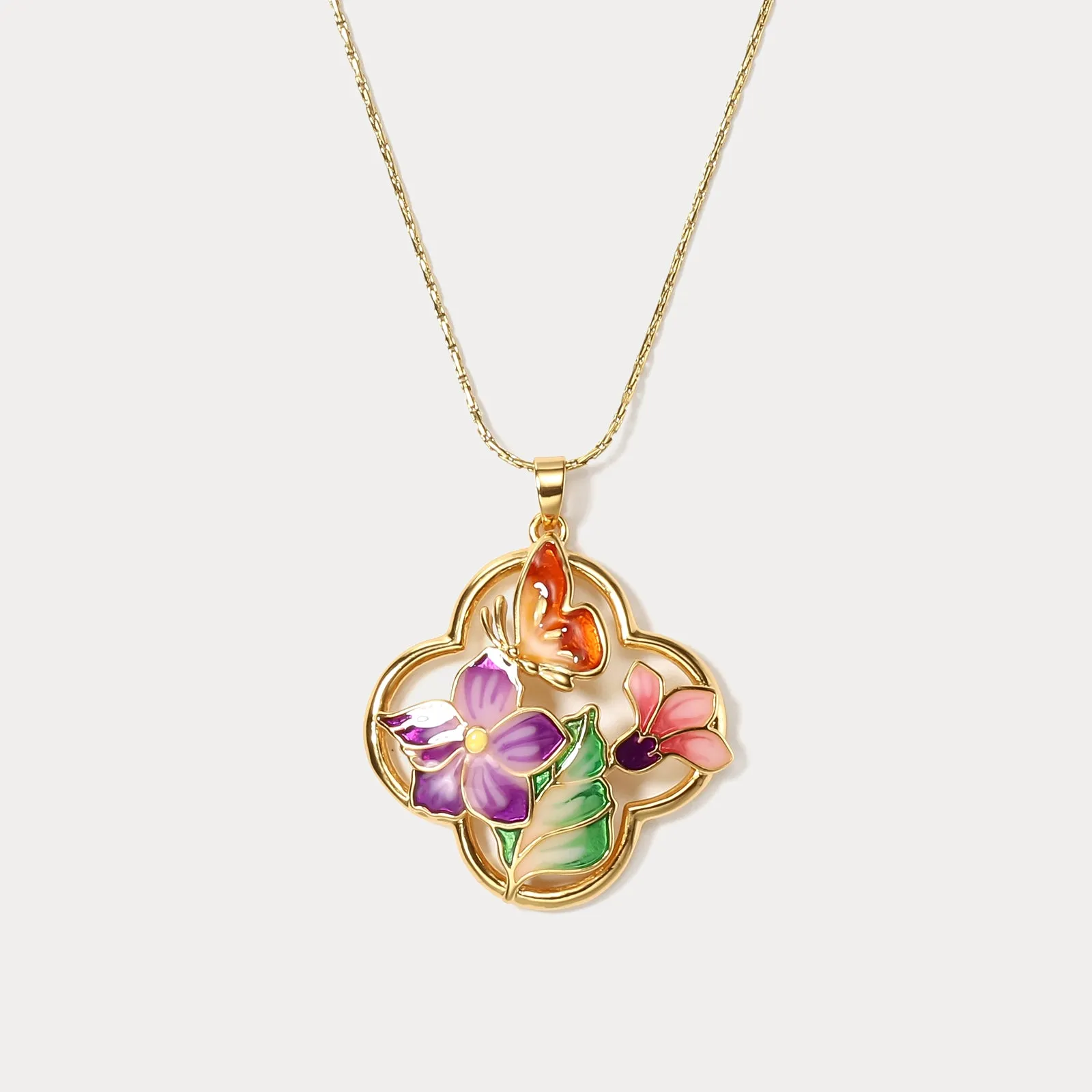 Vintage Garden Butterfly Necklace