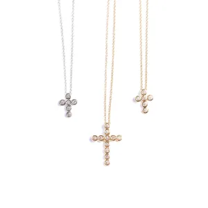 vivian Diamond bezel cross necklace