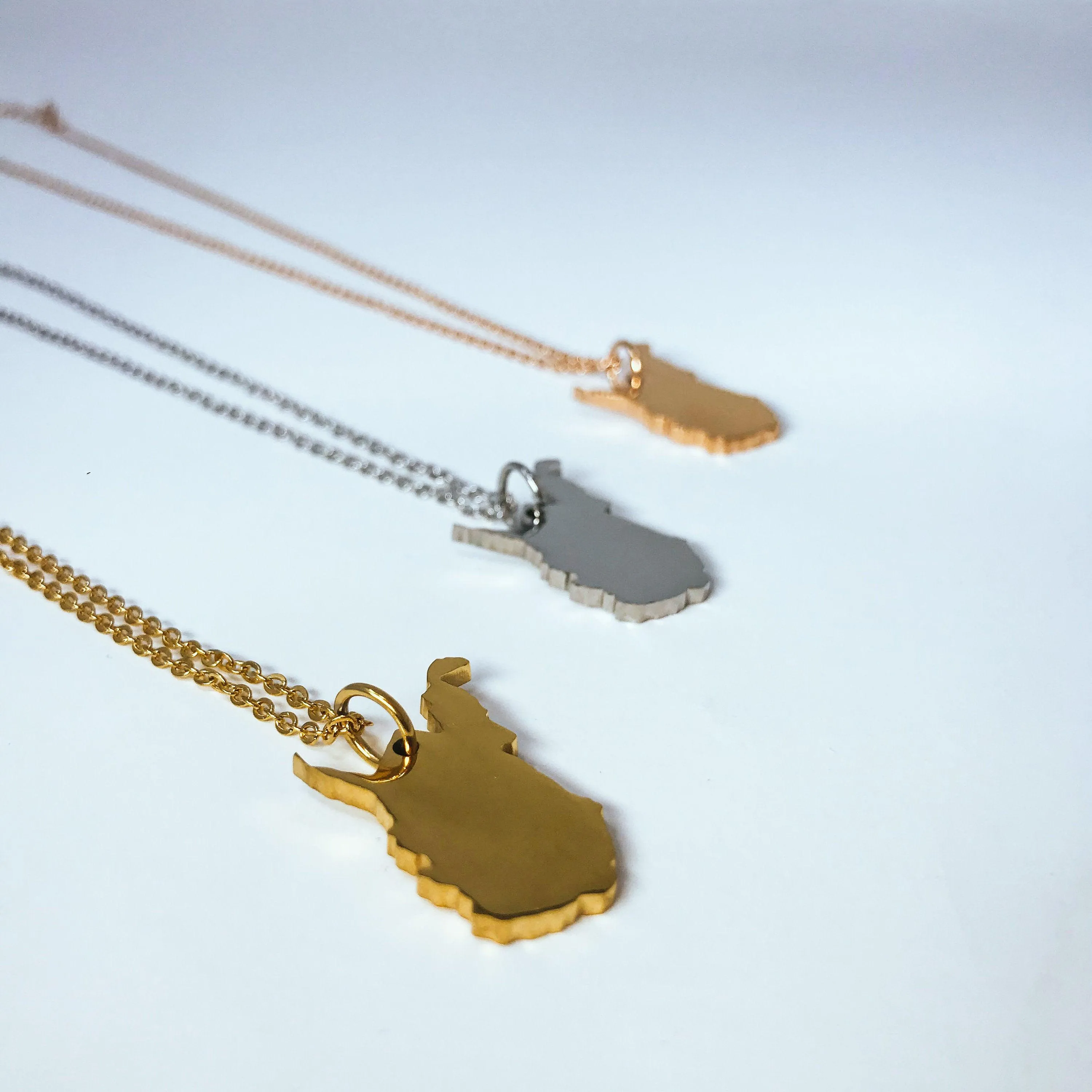 West Virginia State Silhouette Necklace