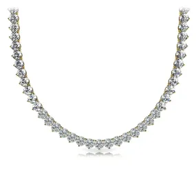 WIND 10 Carat Diamond Rivera Necklace in 14K - 18K Yellow Gold 3 prong set 7 pointer H Color I1 Clarity BY MIKE NEKTA