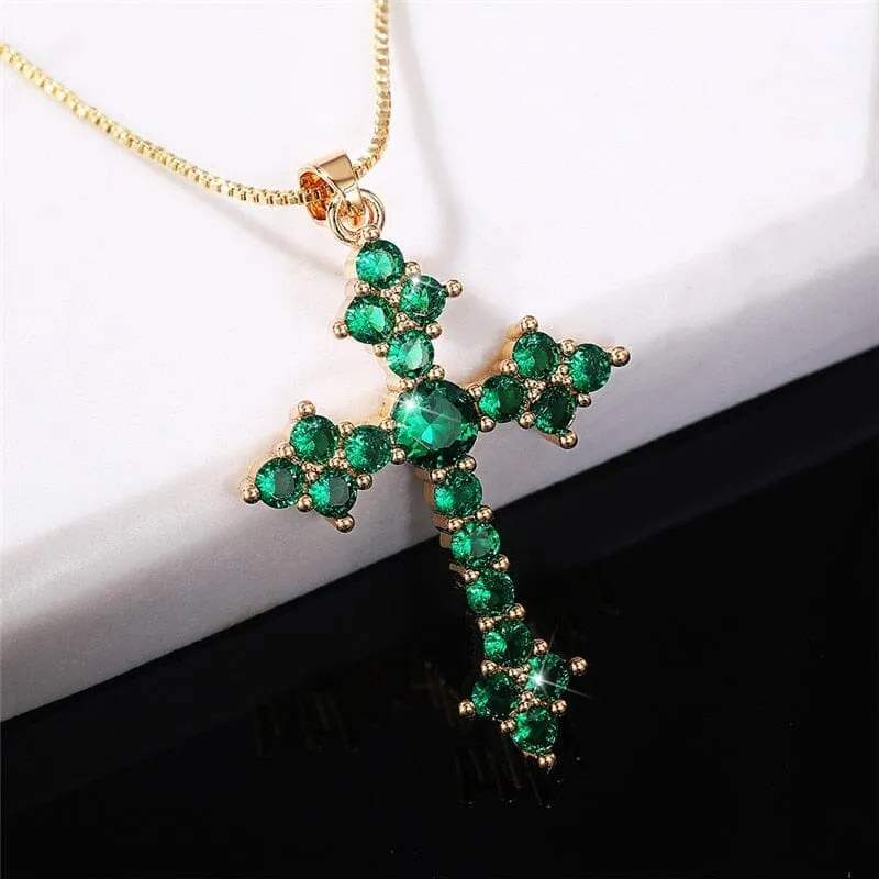 WWJD Gorgeous Full Brilliant Cross Necklace