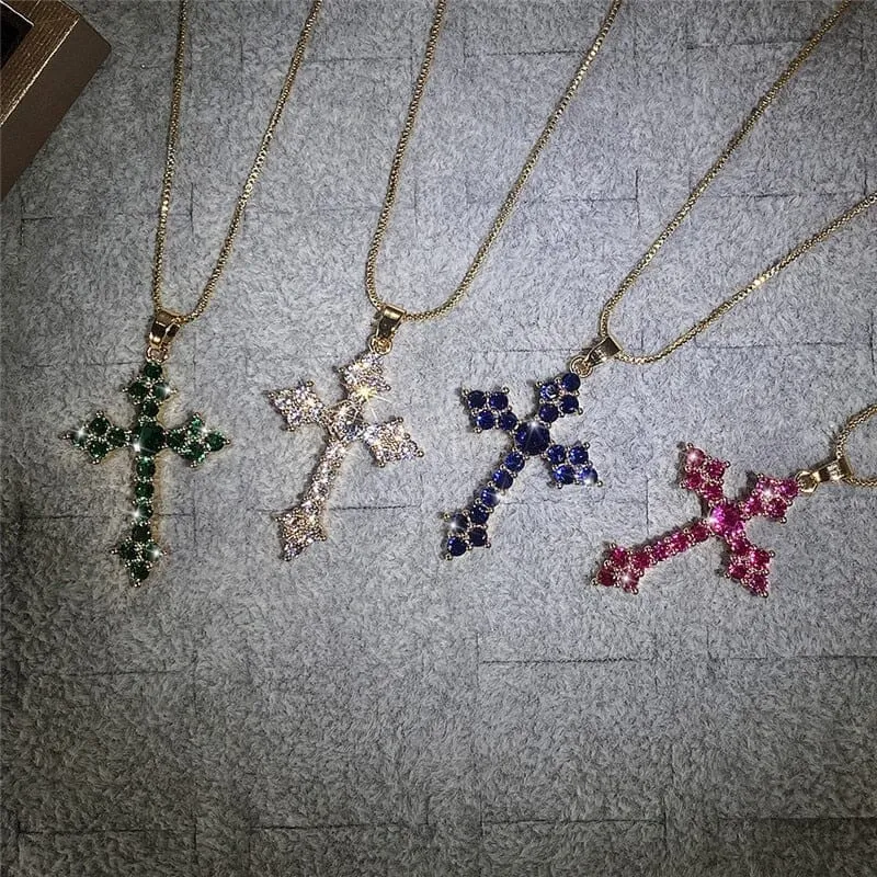 WWJD Gorgeous Full Brilliant Cross Necklace