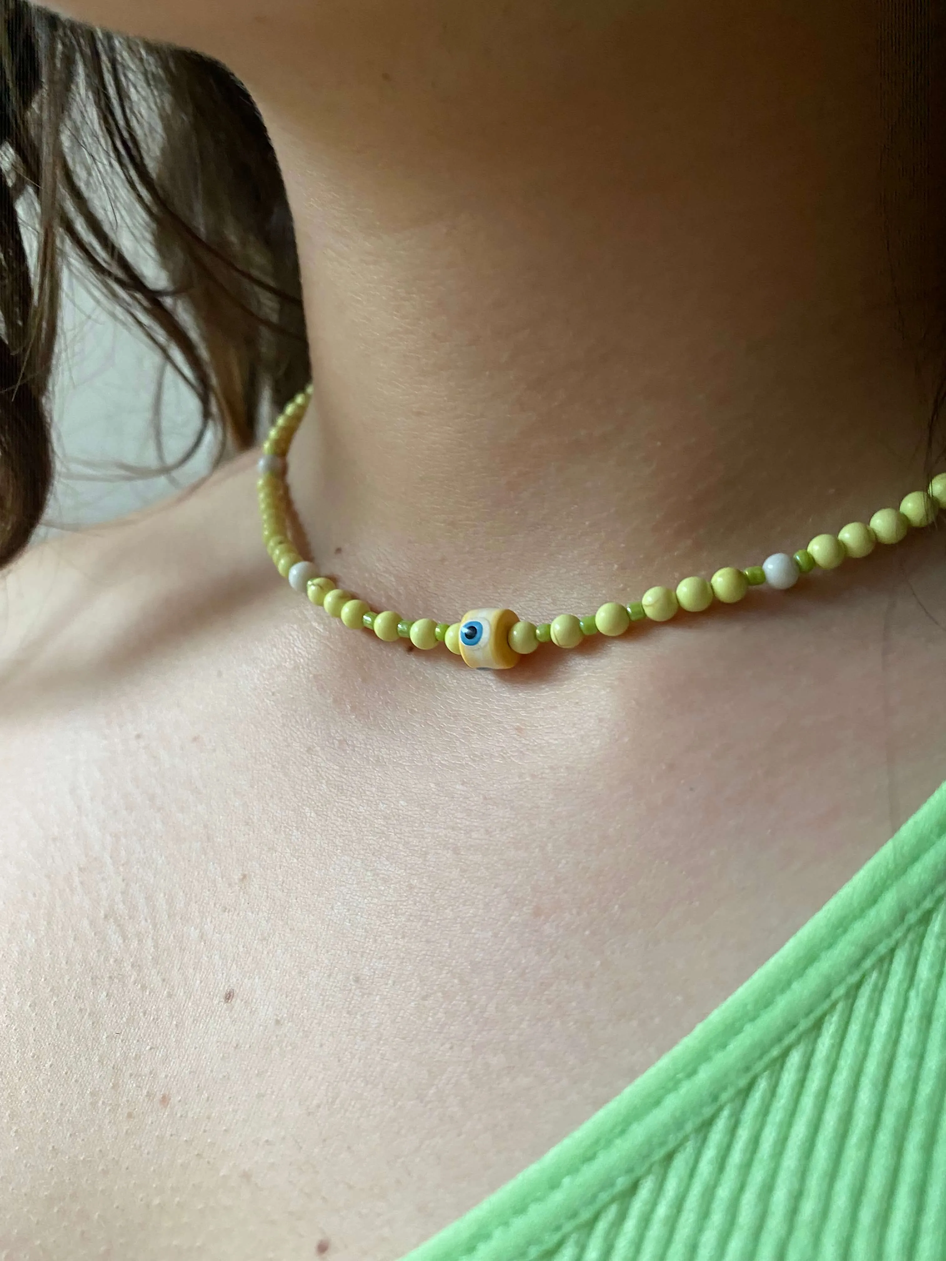 Yellow Beaded Necklace