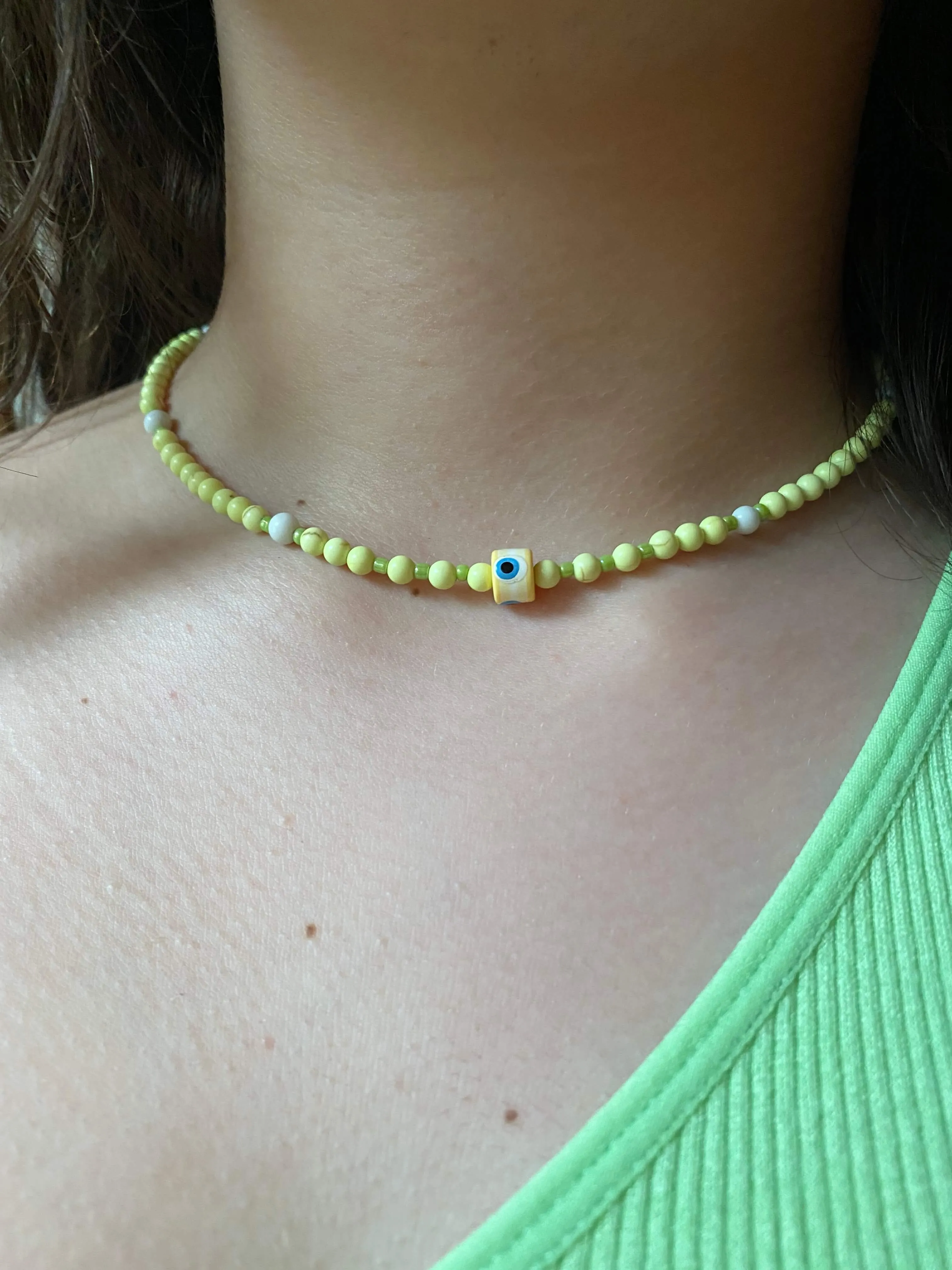 Yellow Beaded Necklace